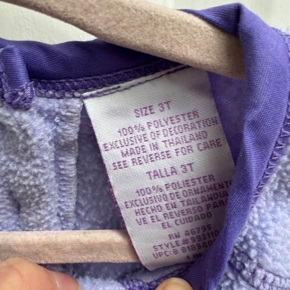 My Little Pony 3T Girls Purple Fleece Crewneck Sweatshirt with Unicorn & Flower - Picture 5 of 6